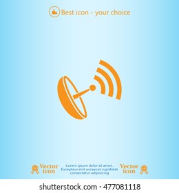 Radar Vector icon satellite dish tv technology.