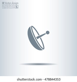 Radar Vector icon satellite dish tv technology.