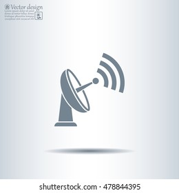 Radar Vector icon satellite dish tv technology.