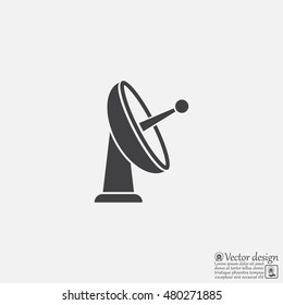 Radar Vector icon satellite dish tv technology.