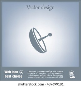 Radar Vector icon satellite dish tv technology.