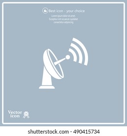Radar Vector icon satellite dish tv technology.