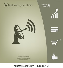 Radar Vector icon satellite dish tv technology.