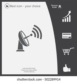 Radar Vector icon satellite dish tv technology.