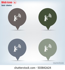 Radar Vector icon satellite dish tv technology.