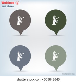Radar Vector icon satellite dish tv technology.