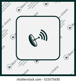 Radar Vector icon satellite dish tv technology.
