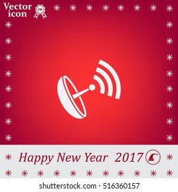 Radar Vector icon satellite dish tv technology.