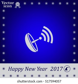 Radar Vector icon satellite dish tv technology.