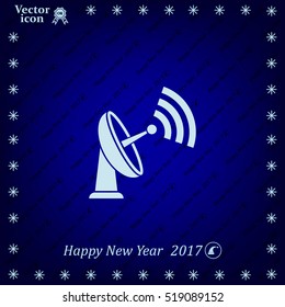 Radar Vector icon satellite dish tv technology.