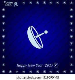 Radar Vector icon satellite dish tv technology.