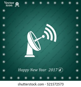 Radar Vector icon satellite dish tv technology.