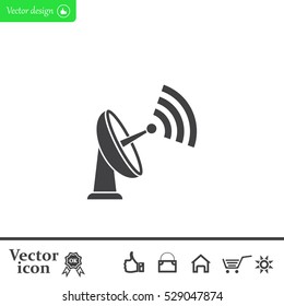 Radar Vector icon satellite dish tv technology.