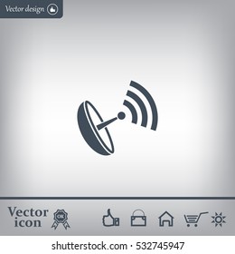 Radar Vector icon satellite dish tv technology.