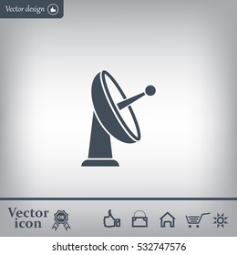 Radar Vector icon satellite dish tv technology.