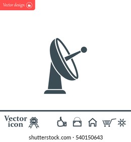 Radar Vector icon satellite dish tv technology.