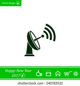 Radar Vector icon satellite dish tv technology.