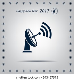 Radar Vector icon satellite dish tv technology.