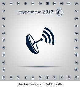 Radar Vector icon satellite dish tv technology.