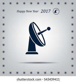 Radar Vector icon satellite dish tv technology.