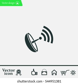 Radar Vector icon satellite dish tv technology.