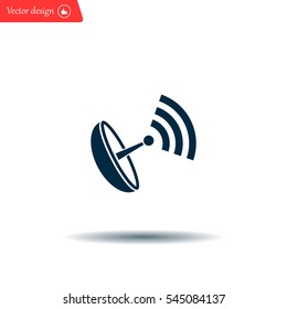 Radar Vector icon satellite dish tv technology.