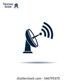 Radar Vector icon satellite dish tv technology.