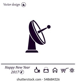 Radar Vector icon satellite dish tv technology.