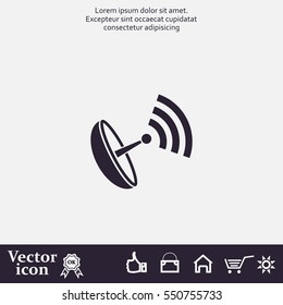Radar Vector icon satellite dish tv technology.