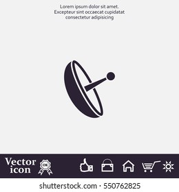 Radar Vector icon satellite dish tv technology.
