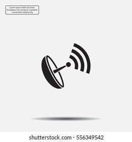 Radar Vector icon satellite dish tv technology.