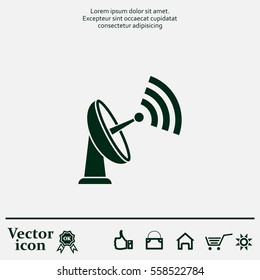 Radar Vector icon satellite dish tv technology.