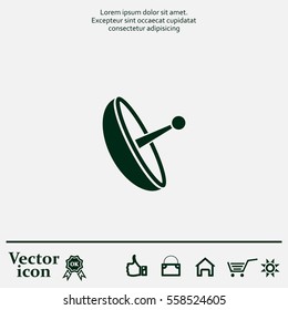 Radar Vector icon satellite dish tv technology.