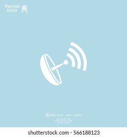 Radar Vector icon satellite dish tv technology.