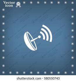 Radar Vector icon satellite dish tv technology.