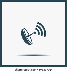 Radar Vector icon satellite dish tv technology.