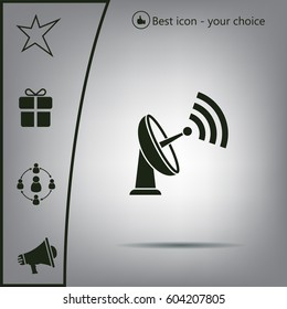 Radar Vector icon satellite dish tv technology.