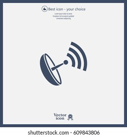 Radar Vector icon satellite dish tv technology.