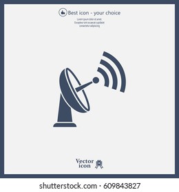 Radar Vector icon satellite dish tv technology.