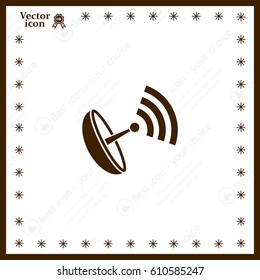 Radar Vector icon satellite dish tv technology.