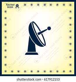 Radar Vector icon satellite dish tv technology.