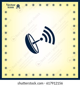 Radar Vector icon satellite dish tv technology.