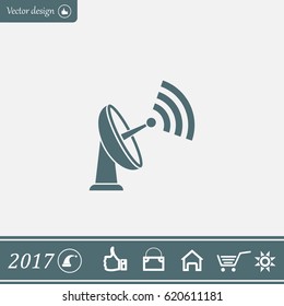 Radar Vector icon satellite dish tv technology.