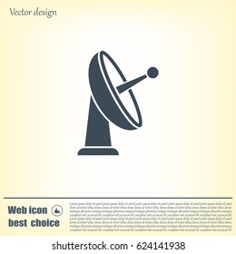 Radar Vector icon satellite dish tv technology.
