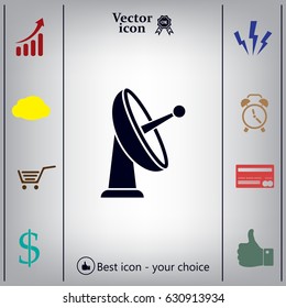 Radar Vector icon satellite dish tv technology.