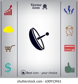 Radar Vector icon satellite dish tv technology.