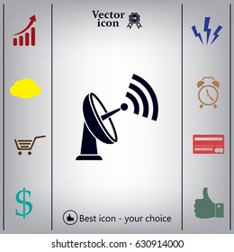 Radar Vector icon satellite dish tv technology.