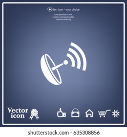 Radar Vector icon satellite dish tv technology.