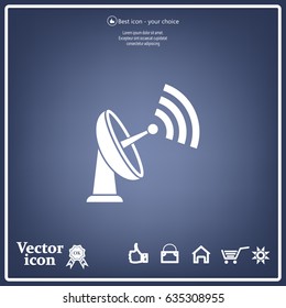Radar Vector icon satellite dish tv technology.
