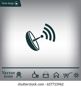Radar Vector icon satellite dish tv technology.
